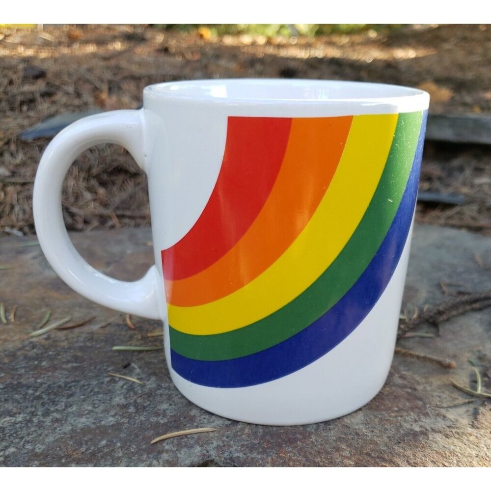 FTD Rainbow Coffee Mug Glossy Ceramic 12oz Tea Cup Stranger Things 1980s